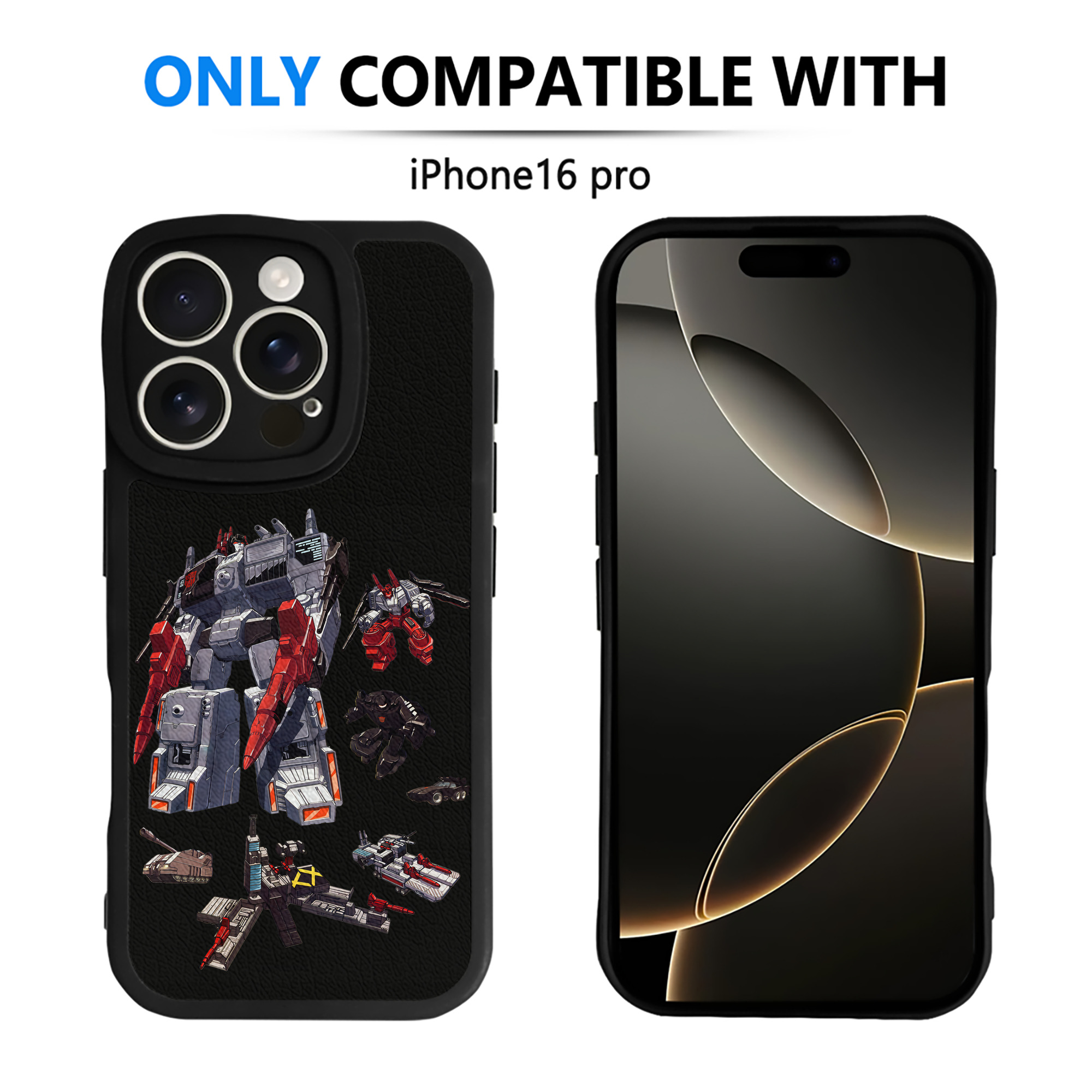 （画像用） Transformers トランスフォーマー 【iPhone 16シリーズ対応】シリコンスマホケース（レザー調） 材質：シリコン